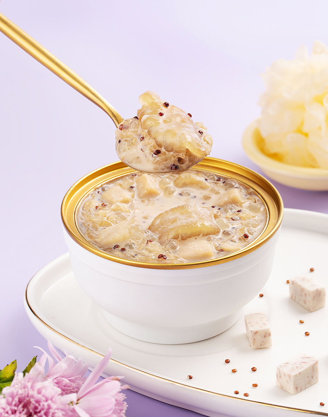 Fish Gelatin with Taro and Soy Milk