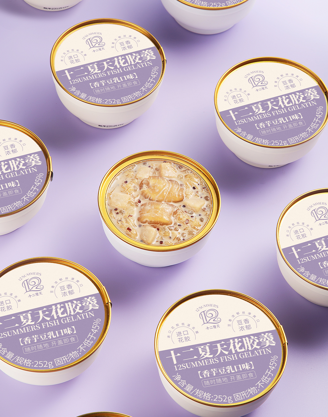 Fish Gelatin with Taro and Soy Milk